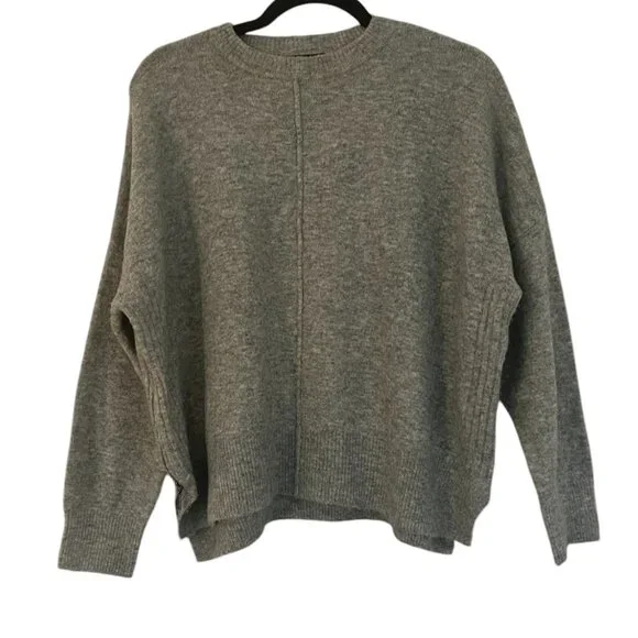 Women's Topshop Gray Side Zip Sweater Size 8 - Picture 4 of 9